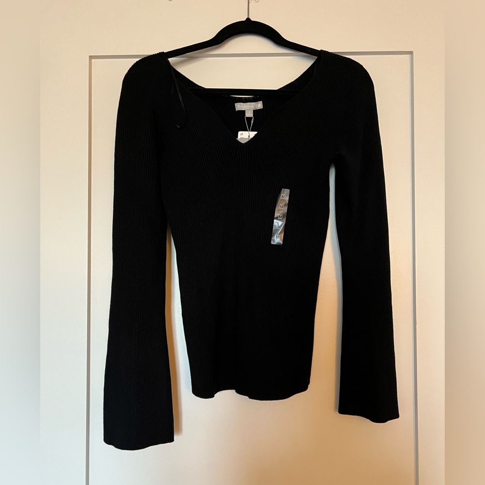 NWT Uniqlo Ribbed Black Boat Neck Sweater